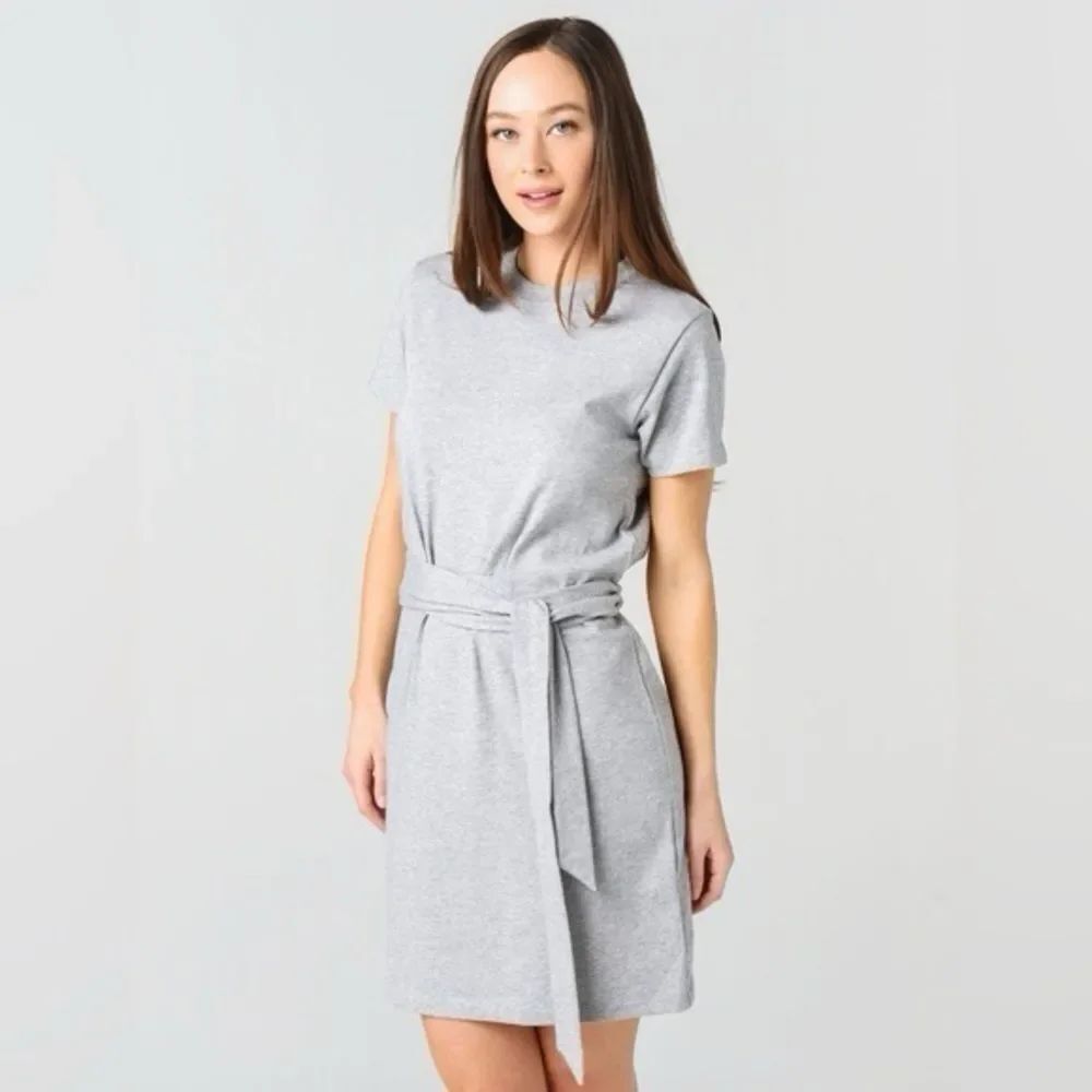 Vince- Heather Gray T-shirt dress with wrap tie- Size XL